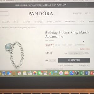 Pandora Birthday Ring March